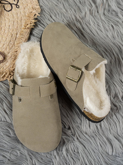 Suede Round Toe Slippers