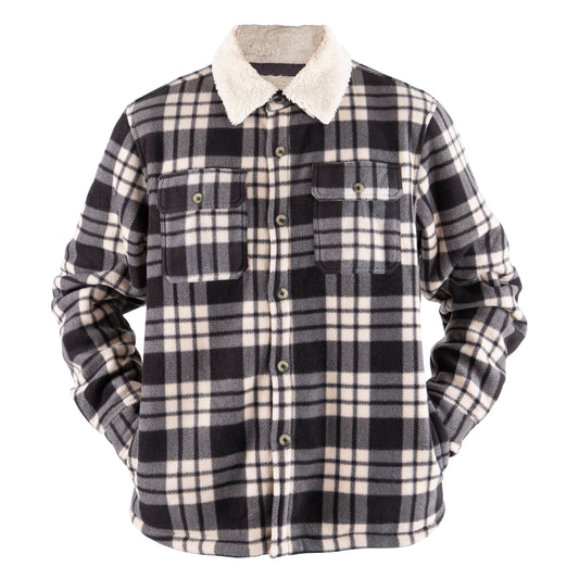 LeeHanTon Men's Plaid Shacket: Plaid Black