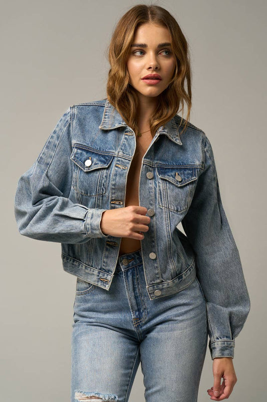 Puff Denim Jacket