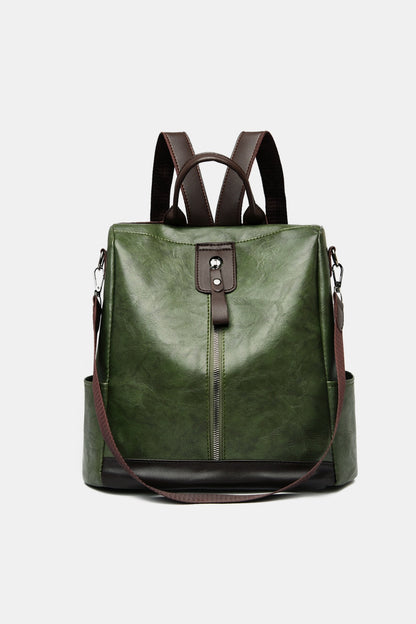 PU Leather Large Backpack Bag